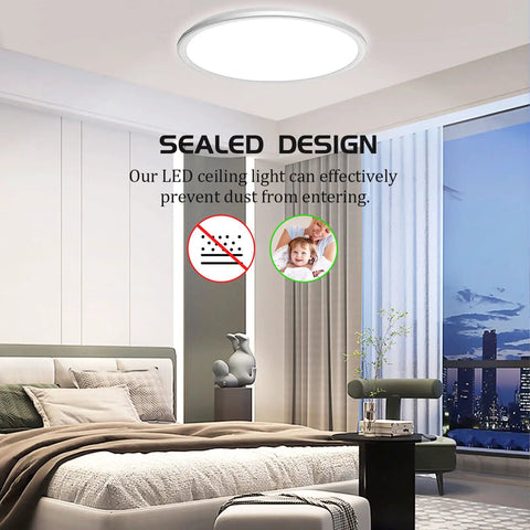 12 Inch ETL Flush Mount LED Ceiling Light With Dimmable 28W 3200LM, Slim IC Design, 3000K 4500K 6000K Three Color Temps, Eye Friendly And Flicker Free, No Delay, Easy Install