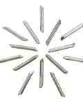 Heavy Duty 14 Gauge 1/2 Inch Heat Tolerant to Cone 5 Stilt Pins Kiln Safe For Ceramics And Pottery 250 Pack Pro Grade Pre Cut For Easy Placement In Kilns And Firing For Home Studio Use, silver pre-cut kiln stilt pins arranged on white background