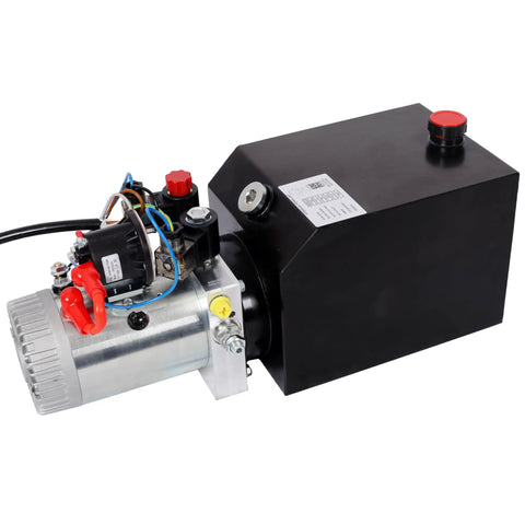 12V DC Hydraulic Power Unit For Dump Trailers And Lift Gates, Double Acting 6 Quart Steel Tank Pump With 1.6kW Motor, Heavy Duty Electric Beast That Crushes Massive Loads Without Breaking A Sweat