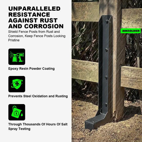 Heavy Duty Fence Post Repair Kit For 4x4 And 6x6 Wood Posts Quick Fix No Fuss With Steel Anchor And Stakes Thickened 11 Gauge