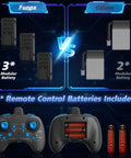 Comparison of Funpx modular batteries with remote control and batteries displayed
