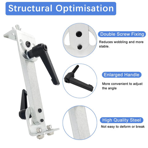 JQDML stand kit for reciprocating cycle linear actuator, aluminum alloy, 180° rotation, double-screw fixing.