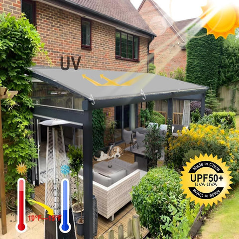 Heavy Duty Shade Sail 11x14 Ft 220 GSM Polyester Waterproof Outdoor Canopy Cover UV Block Up To 98 Percent for patio pergola