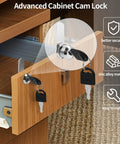 5/8 Inch Alloy Cam Locks With Keys Keyed Alike For Mailbox, Toolbox, Pickup Truck And RV Compartments Two Pack Kit shown on cabinet drawer
