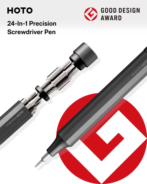 Compact 24 In 1 Mini Screwdriver Set With Magnetic Torx Bits Eyeglass Repair Kit and EDC Pen Screwdriver highlighted on award poster