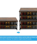 2 Tier Coffee Pod Organizer With Sliding Baskets Holds 72 K Cup Pods Built Tough Wood Top With Metal Frame Space Saving