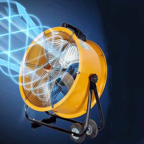 Badass High Velocity 24 Inch Industrial Floor Fan With Sturdy Metal Stand And Adjustable Tilt for effective cooling in workshops.