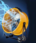 Tough As Nails 16 Inch Industrial Floor Fan Heavy Duty Metal Drum Type High Velocity Commercial Grade Air Circulator with adjustable tilt.