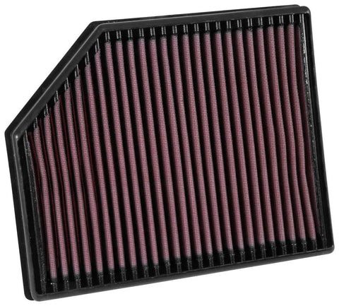High Flow Engine Air Filter for 2016 to 2024 Volvo S60 S90 V60 V90 XC60 XC90 shown in front view with durable filter media