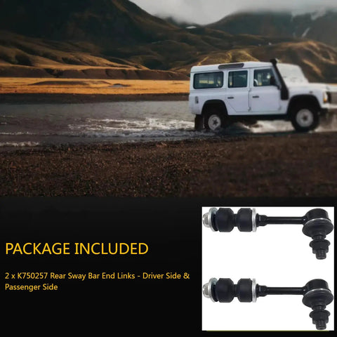 Rear Sway Bar Link Kit Two Piece K750257 Compatible With Toyota RAV4 2006 to 2018 Premium Heavy Duty End Links for Smooth Ride and Beefed Up Stability Easy Install Durable Suspension Components, 2 black sway bar links shown
