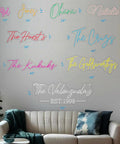Custom Mr And Mrs Neon Sign For Wedding And Engagement LED Lights Lighted Display Perfect Valentines Day Decor For Home Party And Photo Backdrops Ideal Gift For Couples displayed on a wall above a couch