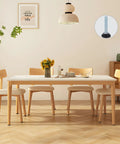 Solid 4 Pack Three Eighths Inch Sixteen Thread Furniture Levelers shown under a dining table's legs