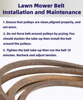 Installation guide for Beefy Aramid V Belt For Lawn Mower Decks 52 Inch One Half Inch Wide 132 Inch Long Replacement