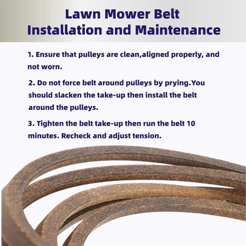 Installation guide for Beefy Aramid V Belt For Lawn Mower Decks 52 Inch One Half Inch Wide 132 Inch Long Replacement