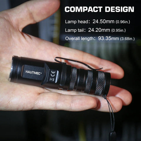 Rechargeable 1400 Lumen LED EDC Flashlight With 90 Degree Swivel Head Five Modes High Strobe SOS Low Mid Magnetic Base