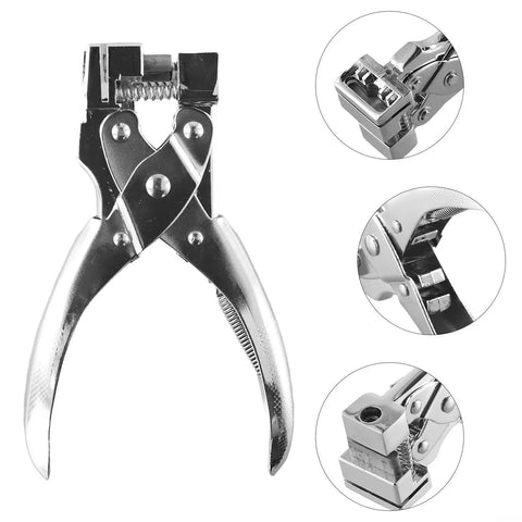 Heavy Duty Zinc Alloy T Slot Puncher Plier for PVC ID Cards Makes Crisp 2mm Holes With Zero Burrs in silver color.