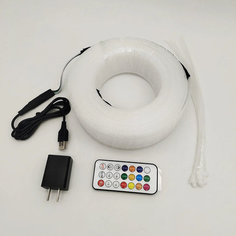 LED Fiber Optic Mesh Light Kit With Remote, 6 RGB Lights On 6 Meter Netting, Color Changing Effects, power adapter, remote control