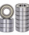 Heavy duty ball bearings 6205 ZZ, double metal shielded, chrome steel for electric motors, automotive alternators, HVAC fans.
