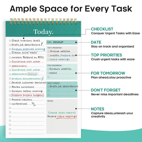 To Do List Notepad For Work, School And Home, 52 Sheets Undated Daily Planner, 9.8 X 6.5 Inch, Boss Your Daily Tasks