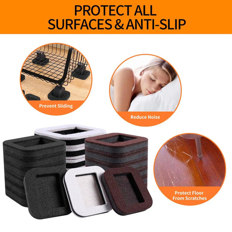 12 Pack Felt Furniture Coasters Caster Cups For Hardwood Floors Non Slip Pads That Keep Your Stuff From Sliding And Scratches