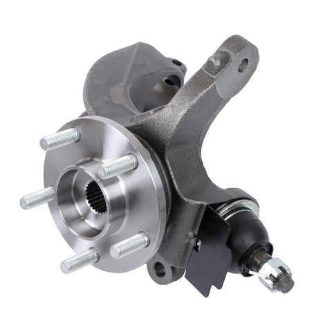 Front Driver And Passenger Side Wheel Hub Bearing Steering Knuckle Assembly Replacement For Transit Connect 2010 2011 2012 2013 With OEM Style Fit 698-467 698-466 2T1Z1215E 2T1Z3K185A 2T1Z3K185B 5T1Z3K185C Beefed-Up For A Smooth, Quiet Ride, product image showing hub and knuckle set