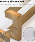 Double Bend S Push Pull Door Handles Set In Brushed Stainless Steel For Barn Doors with anti-noise silicone and screw details