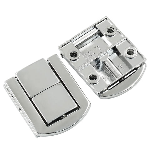 Four Piece Toggle Catch Locks Set 1.22 By 0.94 Inch Rectangle Mini Hasp Clasp Zinc Alloy With Screws For Jewelry Box Gift Box Silver Finish
