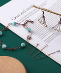 Red Copper Eye Pin Set 600 Pcs Open Eye Pins 21 Gauge In Four Lengths 18mm 30mm 40mm 50mm For Jewelry Making Earring Dangles Charms Findings And Head Pins For Easy Crafting. copper eye pins with beaded jewelry and findings