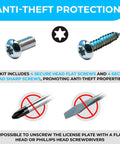 Zero Hassle License Plate Bracket Adapter Kit For Subaru WRX STI includes anti-theft screws for secure license plate mounting.