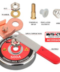 Beefy 500 Amp Magnetic Welding Ground Clamp With 3.34 Inch Quick Release Magnetic Mount components display