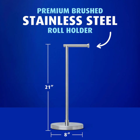Ultra Soft Forever Roll Starter Kit With Brushed Stainless Steel Holder Includes Two Ply Forever Rolls, stainless steel holder
