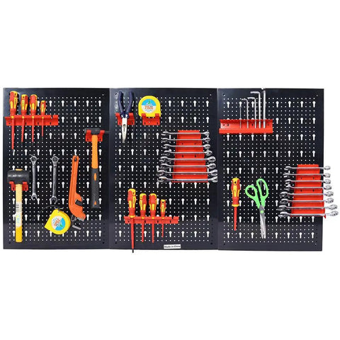48 X 24 Inch Metal Pegboard Wall Organizer Kit With Hooks Wrench Racks Drill Holder And Screwdriver Organizer For Garage Gear Up