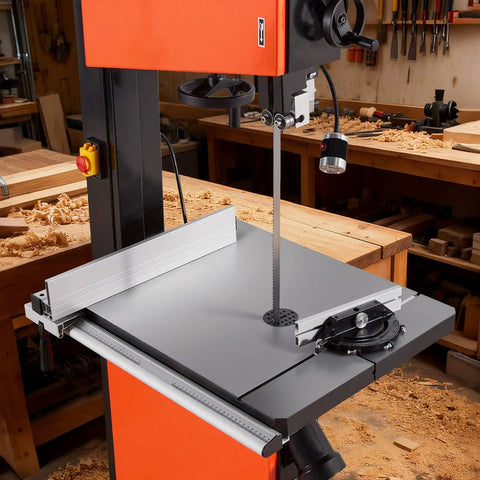 Heavy Duty Woodworking Bandsaw With 3 HP 2240W Motor 18 Inch Cutting Capacity in workshop setting
