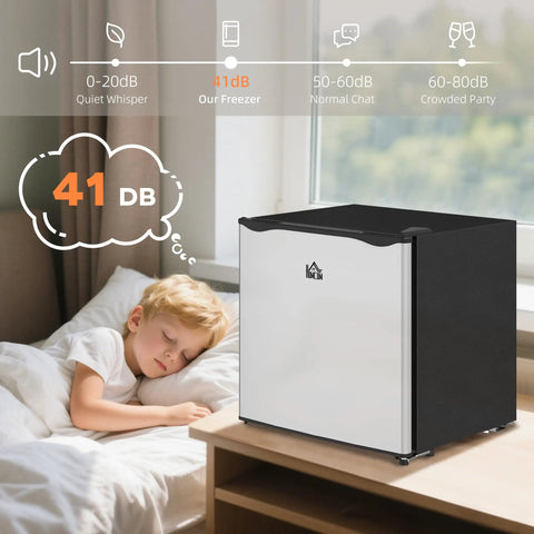 Keep Your Stash Ice Cold With This Sick 1.1 Cu Ft Countertop Freezer That Masters Tiny Spaces For Dorm Rooms And Apartments While Delivering Crisp Adjustable Cooling And Modern Silver Style, compact freezer near sleeping child.