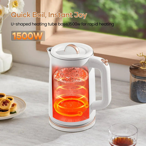 Fast Boil Electric Kettle 1500W 1.8L Stainless Steel Auto Shut Off Boil Dry Protection Perfect For Coffee And Tea Quick Hot Water