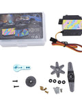 Heavy Duty 35KG Digital RC Servo Motor with accessories, metal gear, and rustproof alloy construction for 1 10 and 1 12 scale models.