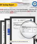 TUV testing report showing durability test results for office chair wheels universal fit 3 inch roller blade casters.