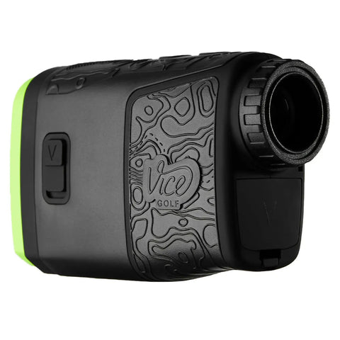 Horizon Golf Laser Rangefinder With Slope Switch for Accurate Yardage, black texture, compact design, side view