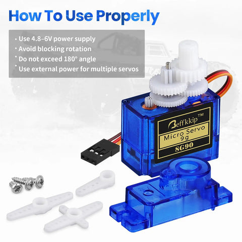 Three Pack SG90 9g Micro Servos For RC Cars Robots Helicopters Planes And Boats Lightweight 9g Servo With 180 Degree Travel