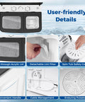 Compact Twin Tub Portable Washing Machine Featuring High Speed Drain Pump Quick Spin Dryer Combo user-friendly design with acrylic lid and lint filter.