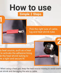 Steps to use Marine Grade Heat Shrink Tubing Kit Large Size Assortment One Half Inch Five Eighths Inch Three Quarters Inch Dual Wall.