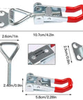 Six Piece Adjustable Toggle Clamp Set For Tool Box Doors And Workbenches Heavy Duty Hold Down Latches with size details