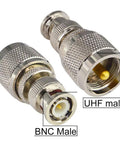 4 Type BNC to UHF Adapter Kit Gender Changer Set With BNC Male To UHF Female connectors shown close up.