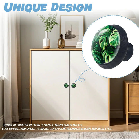 Crystal Turtle Back Cabinet Knob Set Four Pack Glass Drawer Pulls Dope Bamboo Mushroom Style With Durable Plastic Base.