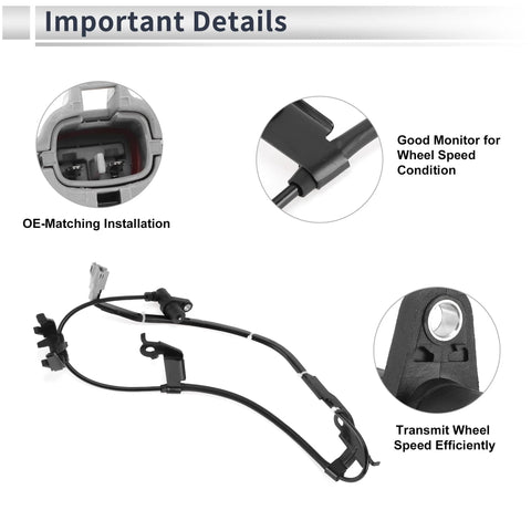Front-right ABS wheel speed sensor for Toyota Highlander 2004–2007, 1 piece