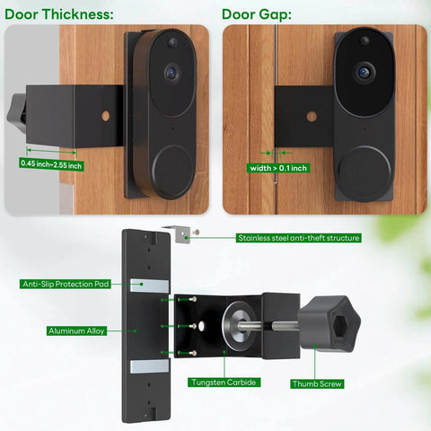Anti-Theft Doorbell Camera Mount For Orbitell Video Doorbell, No-Brainer Anti-Blocks Motion Sensor, Adjustable Bracket in use