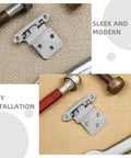 Four Pack Self Closing Flush Mount Cabinet Hinges For Kitchen Cabinets With Quiet Close No Squeak Adjustable Load Bearing Brushed Nickel Hardware Hidden Door Hinges Smooth Quiet Operation For Cabinets