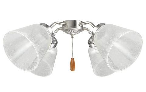Pack Of Four Clear Seeded Bell Shaped Replacement Glass Shades For Ceiling Fans With Two And One Eighth Inch Fitter