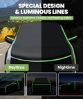 Day and night view of All Weather Car Cover For Lexus RX SUV with Zipper and Reflective Strips Waterproof UV Protection