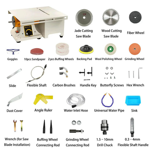 Parts and accessories for All In One Lapidary Saw Machine For Jewelry Making With 750W Power, Mini Table Rock Saw, Adjustable Speed, 110V